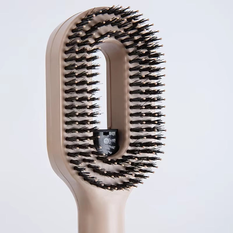 2-in-1 Hairbrush with Spray Bottle - Soft Scalp Massager & Nylon Bristles for Effortless Hair Styling