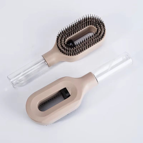2-in-1 Hairbrush with Spray Bottle - Soft Scalp Massager & Nylon Bristles for Effortless Hair Styling